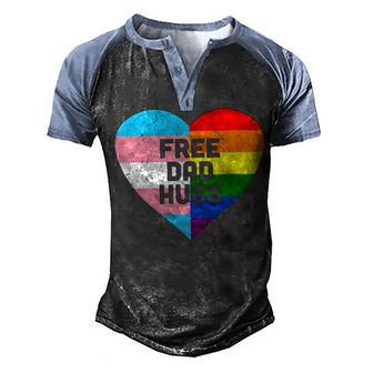 Fathers Day Gift Protect Trans Kids Free Dad Hugs Lgbtq Trans Lesbian Lgb Bisexual Men's Henley Shirt Raglan Sleeve 3D Print T-shirt - Thegiftio UK