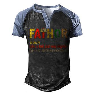 Fathor Like Dad Just Way Mightier Hero Fathers Day Men's Henley Shirt Raglan Sleeve 3D Print T-shirt - Thegiftio UK