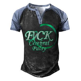 FCk Cerebral Palsy Graphic Design Printed Casual Daily Basic Men's Henley Shirt Raglan Sleeve 3D Print T-shirt - Thegiftio UK
