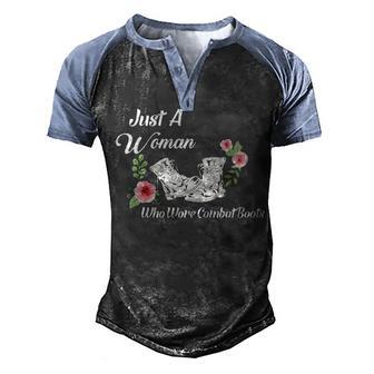 Female Veteran Funny Veteran Clothing Gifts Men's Henley Shirt Raglan Sleeve 3D Print T-shirt - Thegiftio UK