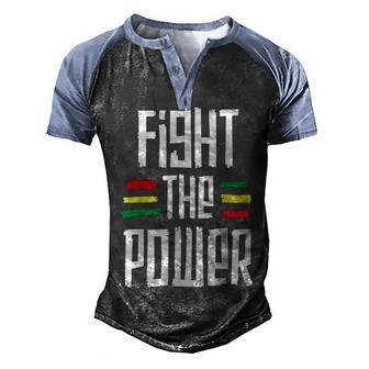 Fight The Power African Tribal Men's Henley Shirt Raglan Sleeve 3D Print T-shirt - Thegiftio UK
