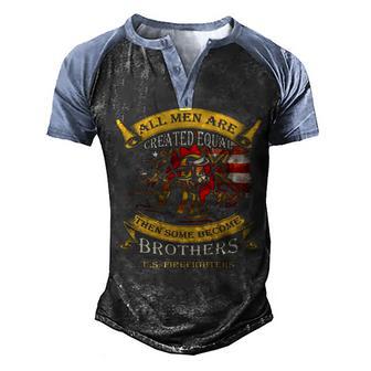 Firefighters V2 Men's Henley Shirt Raglan Sleeve 3D Print T-shirt - Thegiftio UK