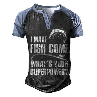 Fish Come V2 Men's Henley Shirt Raglan Sleeve 3D Print T-shirt - Thegiftio UK