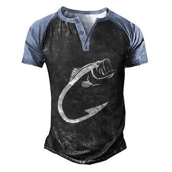 Fish Hook Minimal Art Cool Fishing Lover Art Lover Gift Graphic Design Printed Casual Daily Basic Men's Henley Shirt Raglan Sleeve 3D Print T-shirt - Thegiftio UK