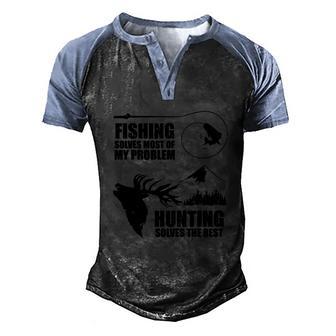 Fishing And Hunting Cool Quote Angler Graphic Design Printed Casual Daily Basic Men's Henley Shirt Raglan Sleeve 3D Print T-shirt - Thegiftio UK
