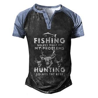 Fishing Hunting Shirt Gifts For Hunters Who Love To Hunt Graphic Design Printed Casual Daily Basic Men's Henley Shirt Raglan Sleeve 3D Print T-shirt - Thegiftio UK