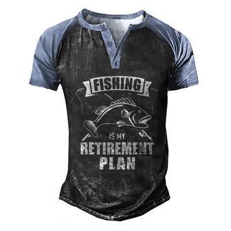 Fishing Is My Retirement Plan Graphic Design Printed Casual Daily Basic Men's Henley Shirt Raglan Sleeve 3D Print T-shirt - Thegiftio UK