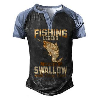 Fishing Legend - Making Her Swallow Men's Henley Shirt Raglan Sleeve 3D Print T-shirt - Seseable
