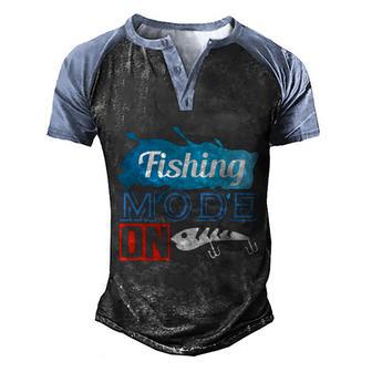 Fishing Mode On Men's Henley Shirt Raglan Sleeve 3D Print T-shirt - Thegiftio UK