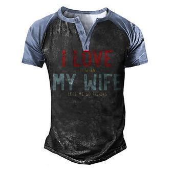 Fishing Wife Men's Henley Shirt Raglan Sleeve 3D Print T-shirt - Thegiftio UK