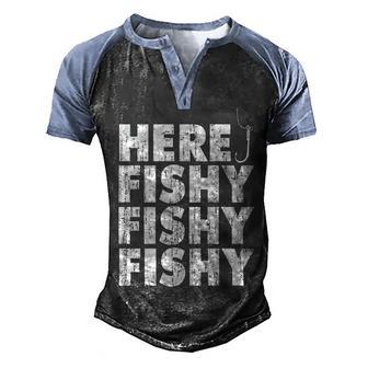 Fishy V2 Men's Henley Shirt Raglan Sleeve 3D Print T-shirt - Thegiftio UK