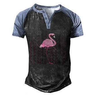 Flamazing Flamingo Wearing Sunglasses Men's Henley Shirt Raglan Sleeve 3D Print T-shirt - Thegiftio UK