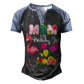 Flamingo Birthday Mom Of The Birthday Girl Flamingo Birthday Men's Henley Shirt Raglan Sleeve 3D Print T-shirt - Thegiftio UK