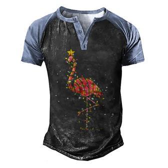 Flamingo Christmas Light Ornament 1 Men's Henley Shirt Raglan Sleeve 3D Print T-shirt - Thegiftio UK
