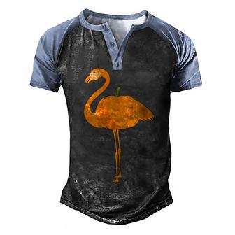 Flamingo Pumpkin Halloween Costume Men's Henley Shirt Raglan Sleeve 3D Print T-shirt - Thegiftio UK