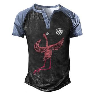Flamingo Volleyball Spike Serve Player Spiker Women Men Men's Henley Shirt Raglan Sleeve 3D Print T-shirt - Thegiftio UK