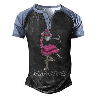 Flarantined Flamingo Wearing Face Mask Men's Henley Shirt Raglan Sleeve 3D Print T-shirt - Thegiftio UK