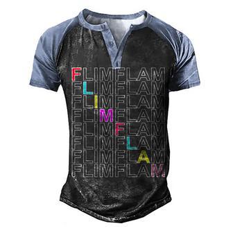 Flim Flam Funny Flamingo 2 Men's Henley Shirt Raglan Sleeve 3D Print T-shirt - Thegiftio UK