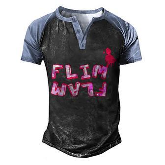 Flim Flam Funny Flamingo 3 Men's Henley Shirt Raglan Sleeve 3D Print T-shirt - Thegiftio UK