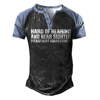 Flirt Aggressively Men's Henley Shirt Raglan Sleeve 3D Print T-shirt - Seseable