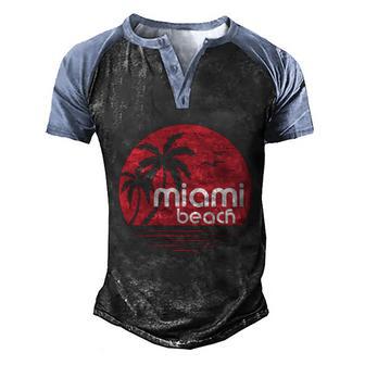Florida Fl Sunshine Gift Men's Henley Shirt Raglan Sleeve 3D Print T-shirt - Thegiftio UK