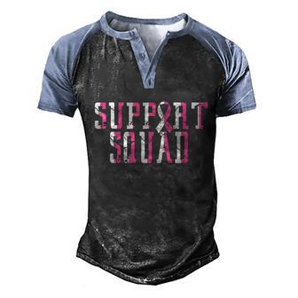 For Breast Cancer Awareness Cancer Warrior Support Squad Design Graphic Design Printed Casual Daily Basic Men's Henley Shirt Raglan Sleeve 3D Print T-shirt - Thegiftio UK