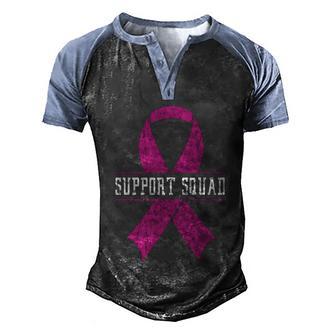 For Breast Cancer Awareness Cancer Warrior Support Squad Graphic Design Printed Casual Daily Basic Men's Henley Shirt Raglan Sleeve 3D Print T-shirt - Thegiftio UK