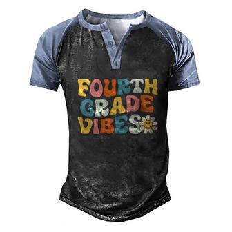 Fourth Grade Vibes 4Th Grade Team Retro Graphic Design Printed Casual Daily Basic Men's Henley Shirt Raglan Sleeve 3D Print T-shirt - Thegiftio UK