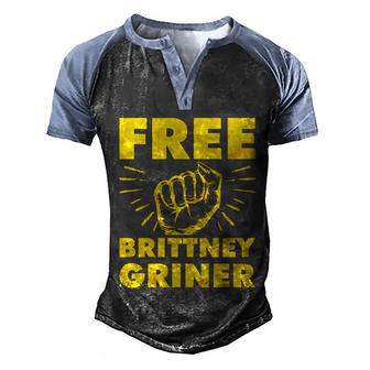 Free Brittney Griner Free Bg Fight Hand Supporter Graphic Design Printed Casual Daily Basic Men's Henley Shirt Raglan Sleeve 3D Print T-shirt - Thegiftio UK