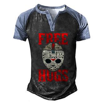Free Hugs Lazy Halloween Costume Scary Creepy Horror Movie Graphic Design Printed Casual Daily Basic Men's Henley Shirt Raglan Sleeve 3D Print T-shirt - Thegiftio UK