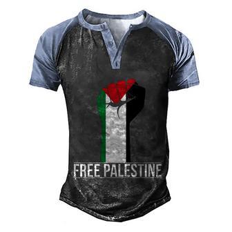 Free Palestine Cool Gift Palestine Flag Funny Gift Graphic Design Printed Casual Daily Basic Men's Henley Shirt Raglan Sleeve 3D Print T-shirt - Thegiftio UK