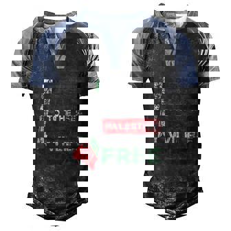 Free Palestine From The River To The Sea Palestine Flag Gift Graphic Design Printed Casual Daily Basic Men's Henley Shirt Raglan Sleeve 3D Print T-shirt - Thegiftio UK