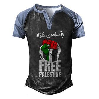 Free Palestine Funny Gift Graphic Design Printed Casual Daily Basic Men's Henley Shirt Raglan Sleeve 3D Print T-shirt - Thegiftio UK