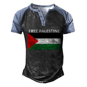 Free Palestine Gift Fist Of Palestine Great Gift Graphic Design Printed Casual Daily Basic Men's Henley Shirt Raglan Sleeve 3D Print T-shirt - Thegiftio UK