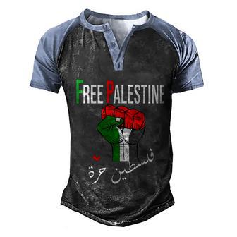 Free Palestine Gift Graphic Design Printed Casual Daily Basic Men's Henley Shirt Raglan Sleeve 3D Print T-shirt - Thegiftio UK