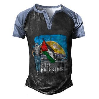 Free Palestine Great Gift Save Gaza Great Gift Graphic Design Printed Casual Daily Basic Men's Henley Shirt Raglan Sleeve 3D Print T-shirt - Thegiftio UK