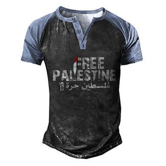 Free Palestine Handhala Great Gift Graphic Design Printed Casual Daily Basic Men's Henley Shirt Raglan Sleeve 3D Print T-shirt - Thegiftio UK