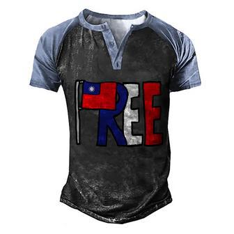 Free Taiwan Cute Gift Graphic Design Printed Casual Daily Basic Men's Henley Shirt Raglan Sleeve 3D Print T-shirt - Thegiftio UK