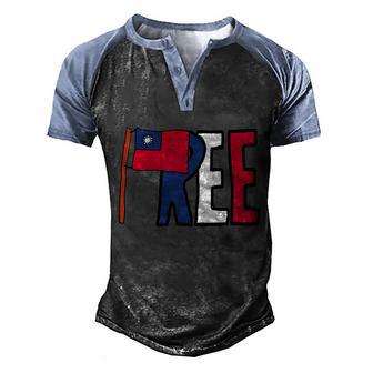 Free Taiwan Great Gift Graphic Design Printed Casual Daily Basic Men's Henley Shirt Raglan Sleeve 3D Print T-shirt - Thegiftio UK