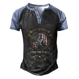 Freedom Isnt Free I Paid For It With My Blood Sweat And Tears Graphic Design Printed Casual Daily Basic Men's Henley Shirt Raglan Sleeve 3D Print T-shirt - Thegiftio UK