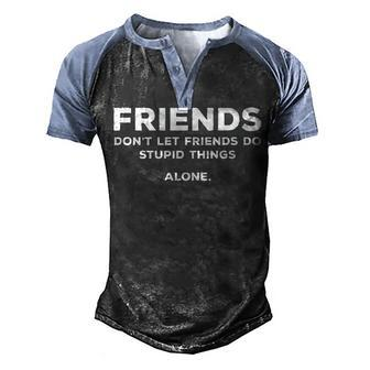 Friends V4 Men's Henley Shirt Raglan Sleeve 3D Print T-shirt - Seseable