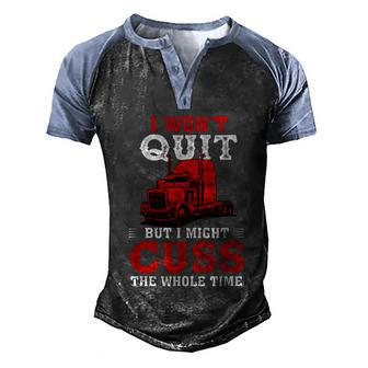 Fun Gift For Truck Drivers Cool Gift Men's Henley Shirt Raglan Sleeve 3D Print T-shirt - Monsterry
