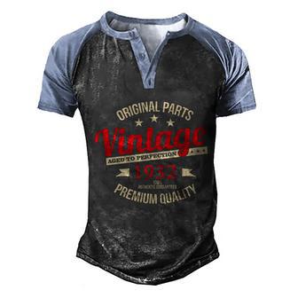 Funny 1932 Original Parts Vintage 90Th Birthday Graphic Design Printed Casual Daily Basic Men's Henley Shirt Raglan Sleeve 3D Print T-shirt - Thegiftio UK