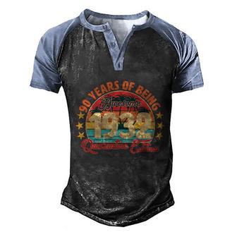 Funny 90 Years Of Being Awesome 1932 Quarantine Edition 90Th Birthday Graphic Design Printed Casual Daily Basic Men's Henley Shirt Raglan Sleeve 3D Print T-shirt - Thegiftio UK