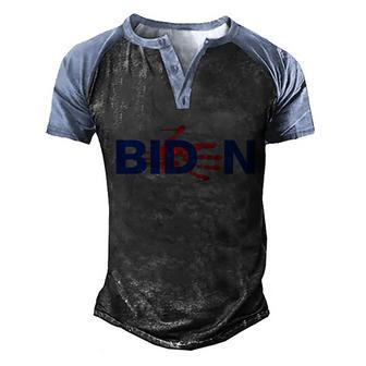 Funny Anti Biden Bloody Handprint Biden Blood On Your Hands Men's Henley Shirt Raglan Sleeve 3D Print T-shirt - Monsterry
