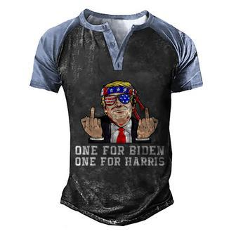 Funny Anti Biden Donald Trump Middle Finger Biden Harris America Republican Men's Henley Shirt Raglan Sleeve 3D Print T-shirt - Monsterry AU