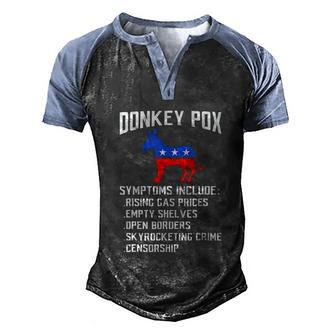 Funny Anti Biden Donkey Pox The Disease Destroying America Graphic Design Printed Casual Daily Basic Men's Henley Shirt Raglan Sleeve 3D Print T-shirt - Thegiftio UK