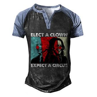 Funny Anti Biden Elect A Clown Expect A Circus Anti Joe Biden Design Men's Henley Shirt Raglan Sleeve 3D Print T-shirt - Monsterry DE