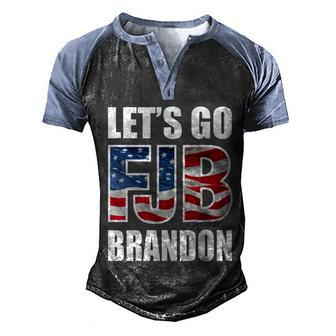 Funny Anti Biden Fjb Lets Go Brandon Fjb Flag Image Apparel Men's Henley Shirt Raglan Sleeve 3D Print T-shirt - Monsterry CA