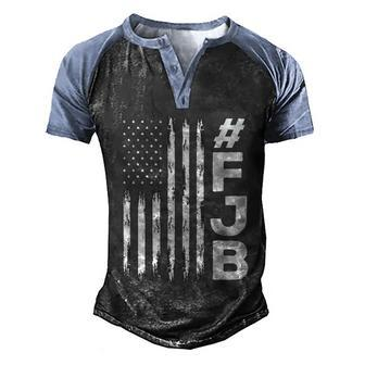 Funny Anti Biden Fjb Pro America Us Distressed Flag F Biden Fjb Men's Henley Shirt Raglan Sleeve 3D Print T-shirt - Monsterry